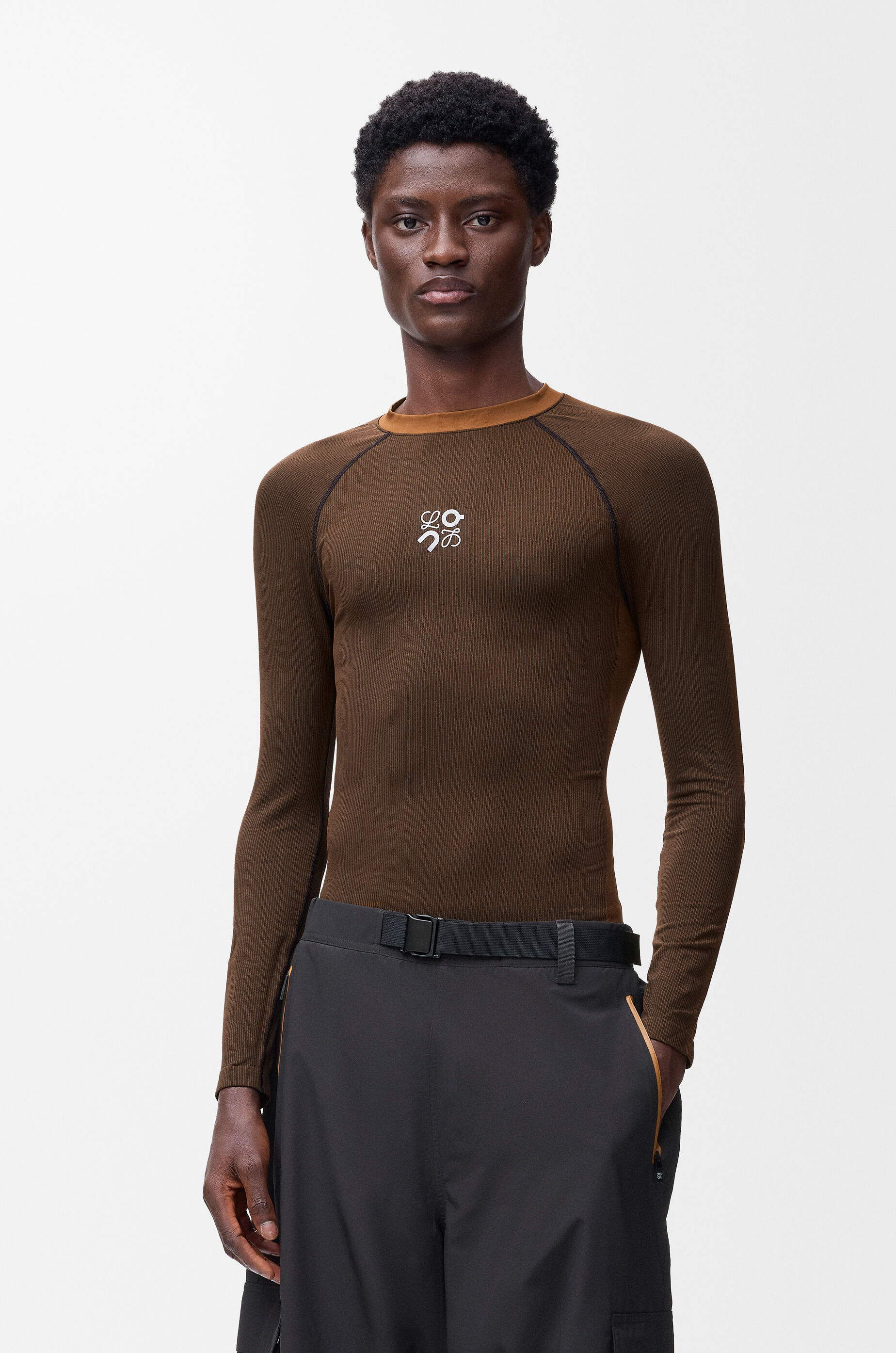 Long sleeve top in technical jersey Brown - LOEWE