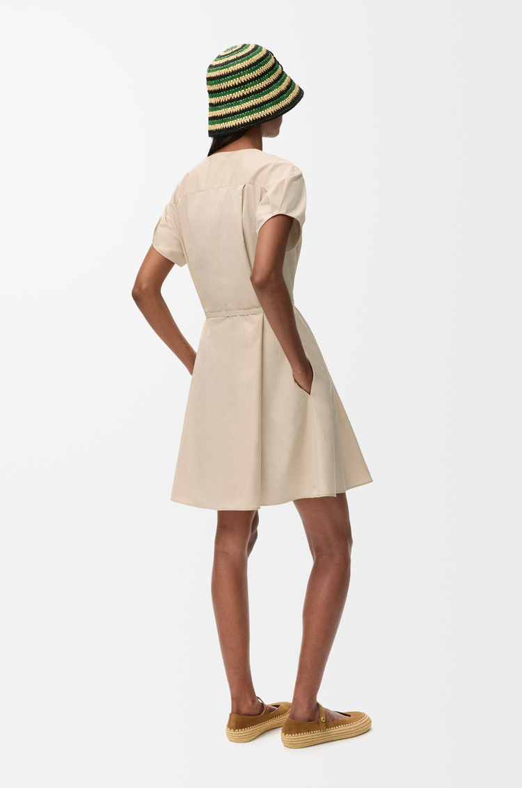 LOEWE 棉质衬衫式连衣裙 浅米色
