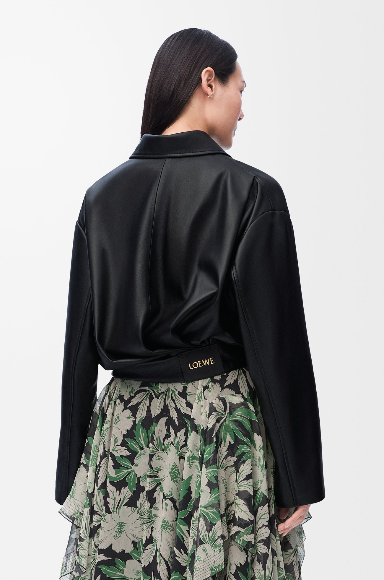 LOEWE Draped jacket in nappa lambskin Black plp_rd