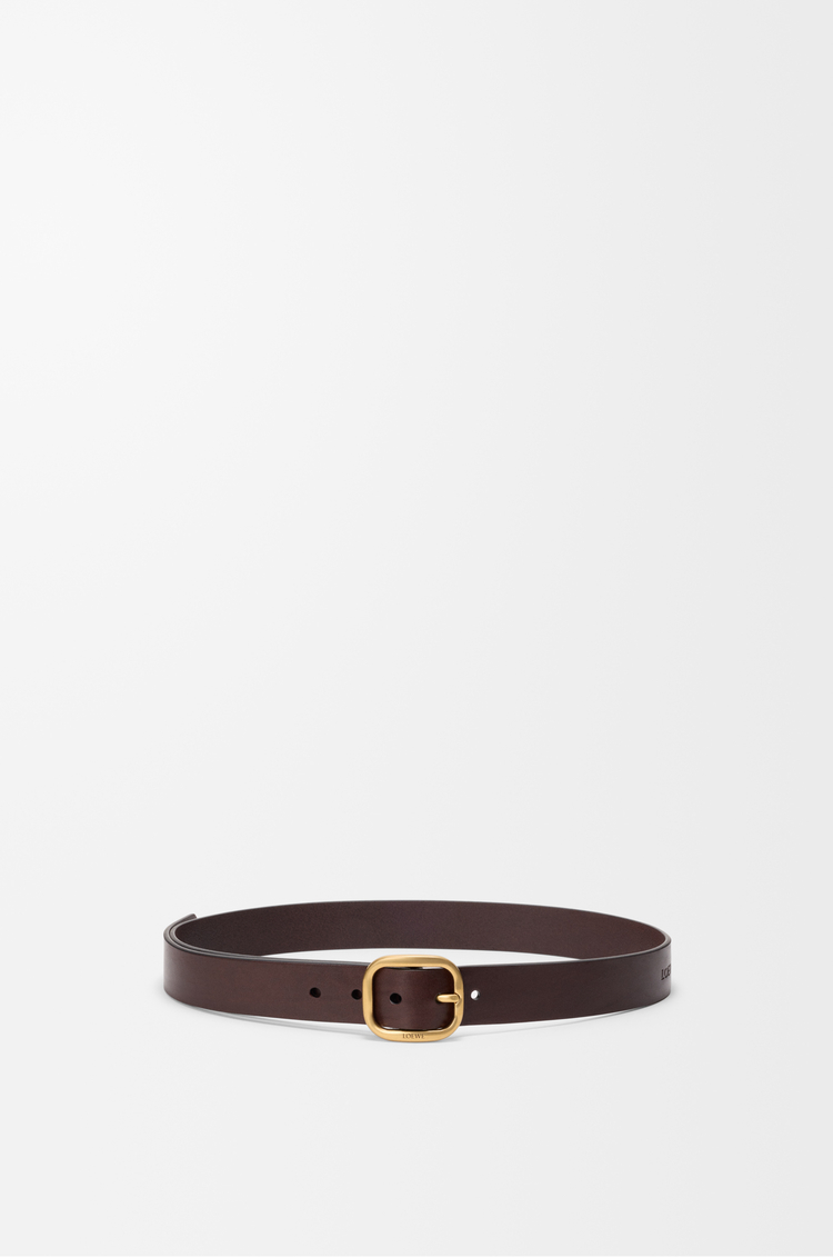 LOEWE Rounded soft belt in classic calfskin  Dark Brown