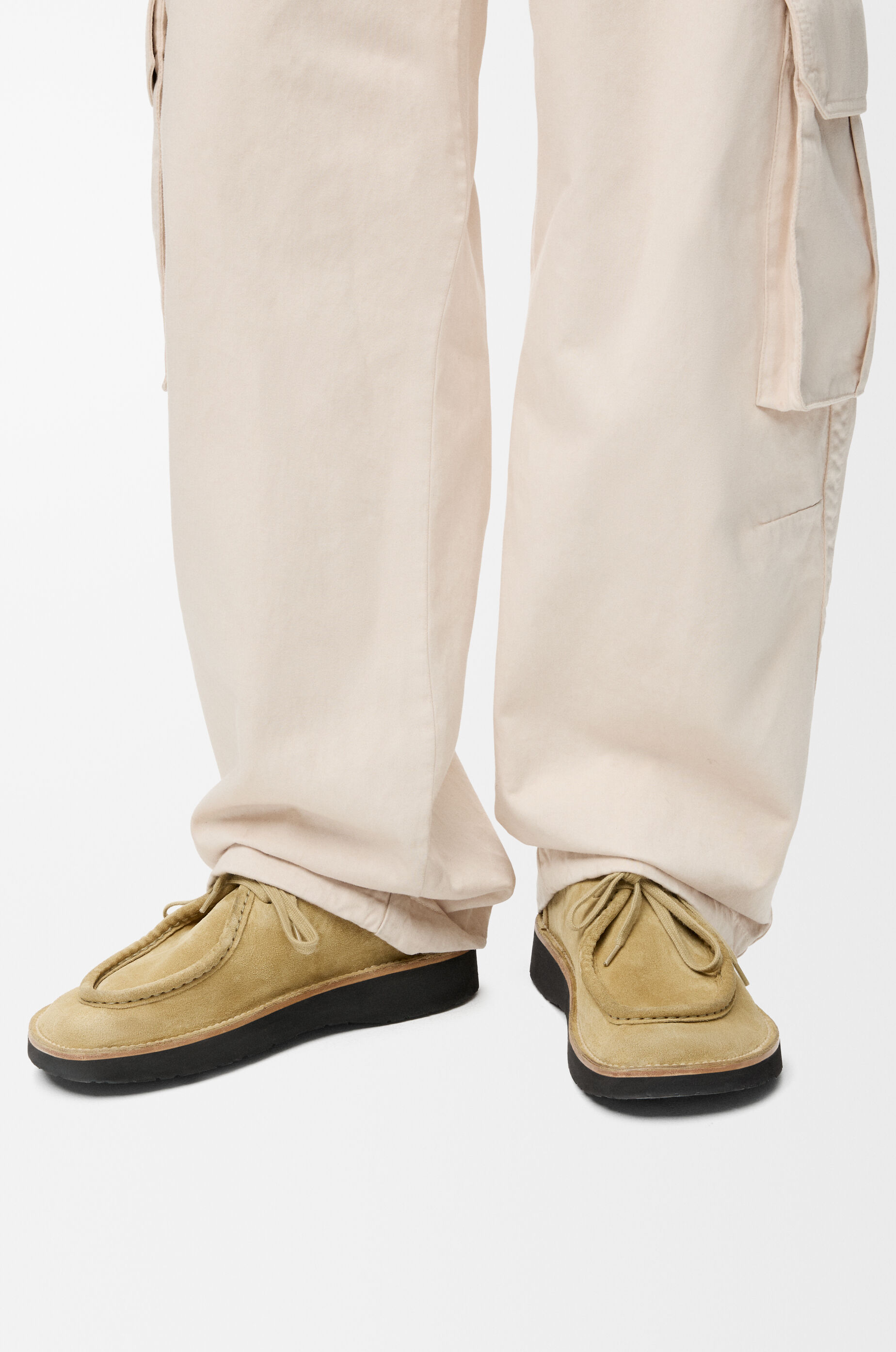 Faro lace-up in suede calfskin Beige - LOEWE USA Official Website