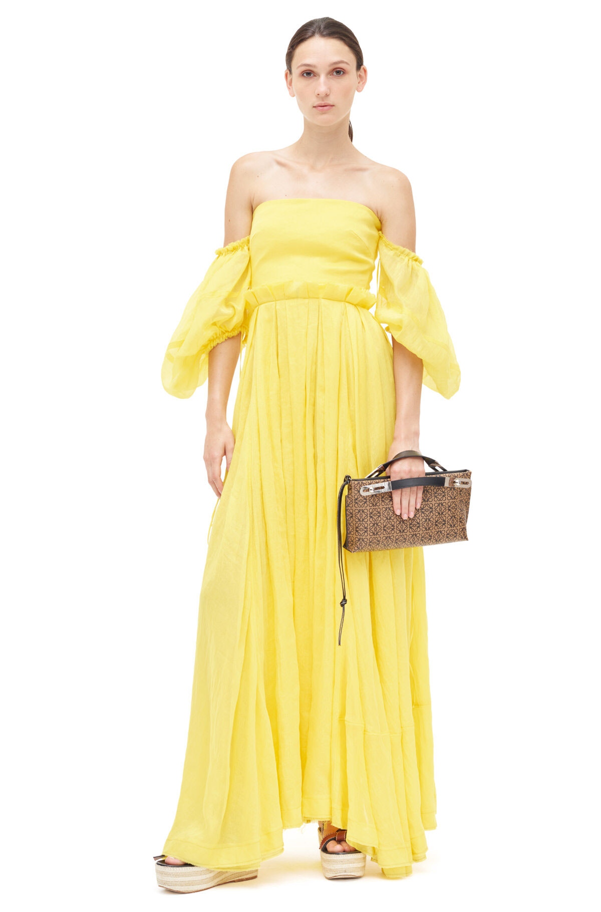 LOEWE OFF SHOULDER BALL GOWN Yellow