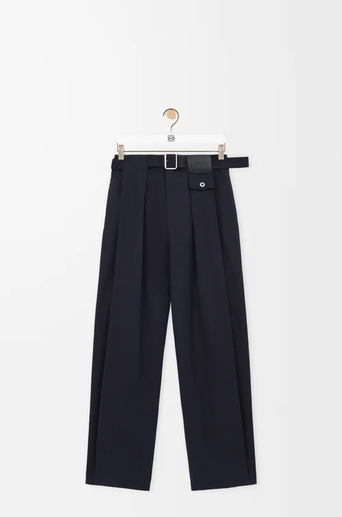 LOEWE トラウザーズ（コットン&シルク） ダークネイビー