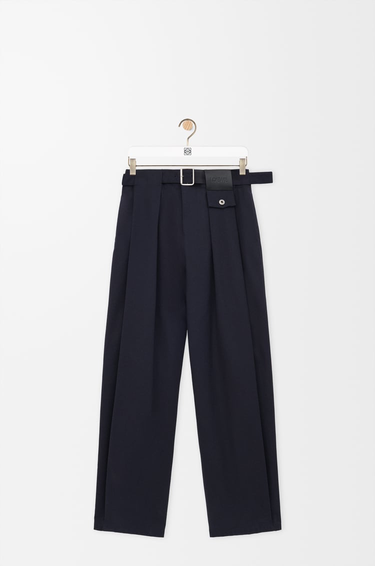 LOEWE 트라우저 - 코튼 & 실크 다크 네이비