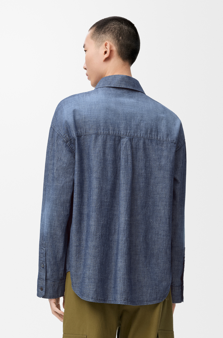 LOEWE Hemd aus Baumwolle Gewaschenes Blau