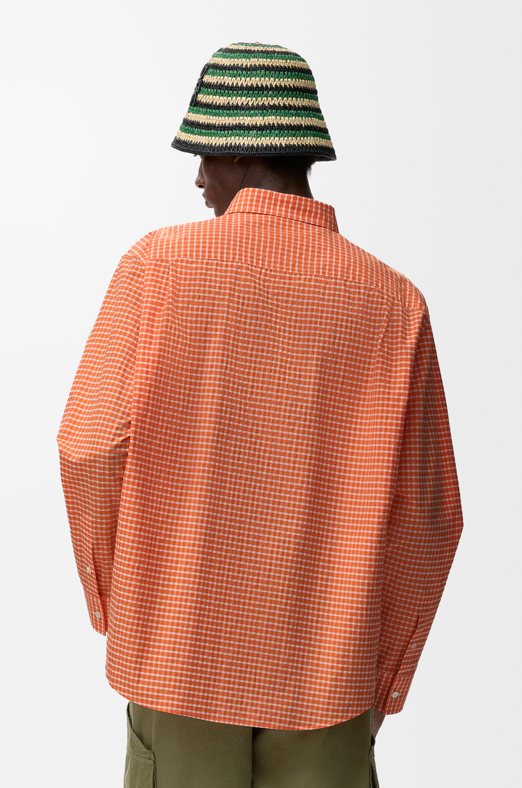 LOEWE Camisa en algodón Naranja/Blanco
