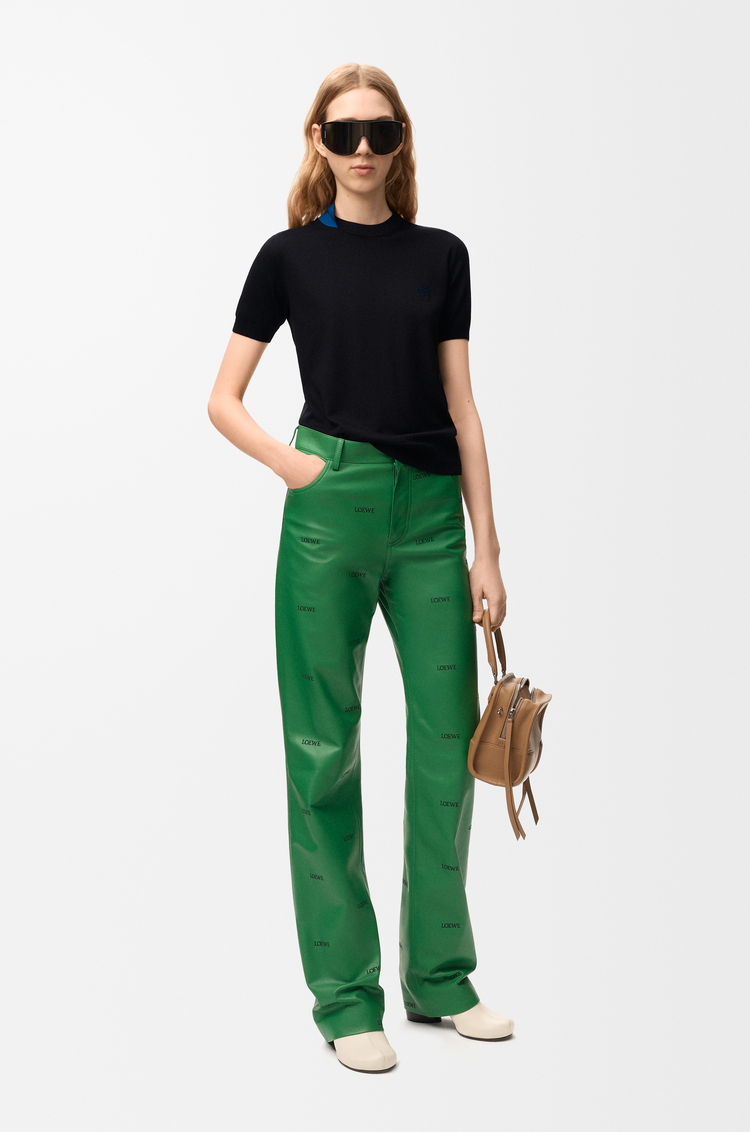 LOEWE Top en lana merina Negro/Azul Marino