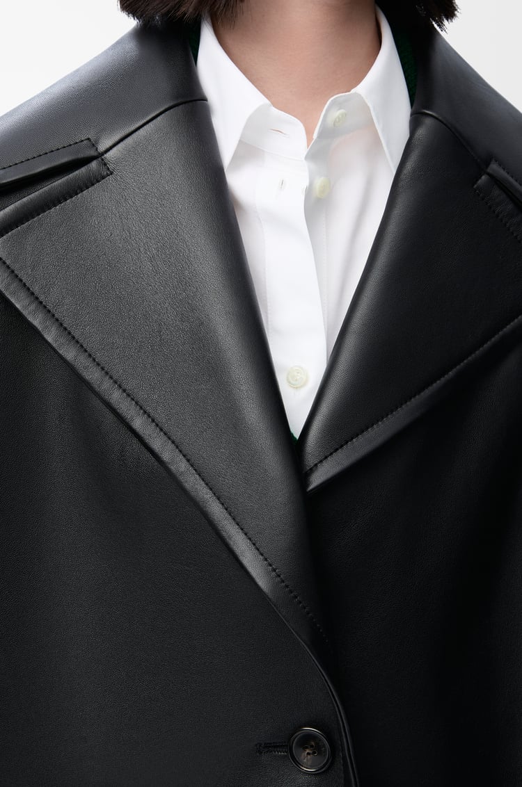 LOEWE Abrigo corto en piel napa de cordero Negro