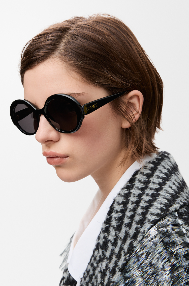 LOEWE Runde Slim Sonnenbrille Schwarz