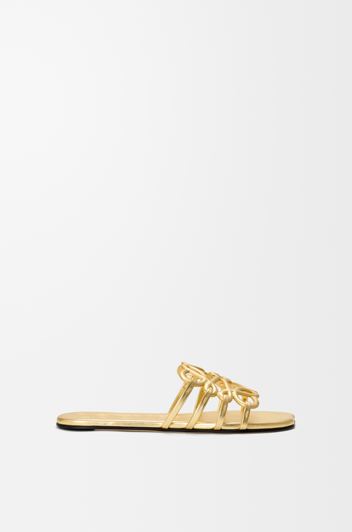 LOEWE 层压羊皮革 Petal Anagram 凉鞋 金色