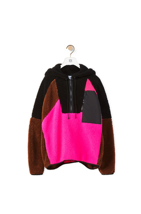 LOEWE Patchwork zip up hoodie in fleece Multicolor