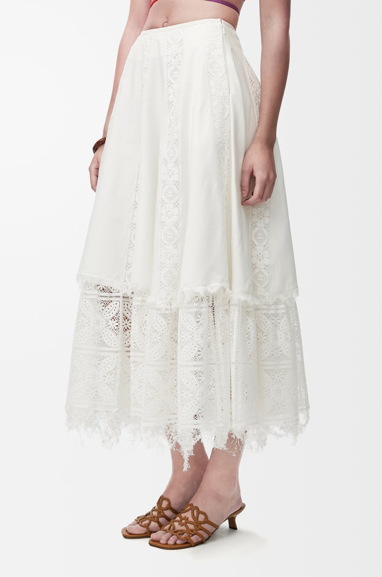 LOEWE Skirt in cotton and silk White