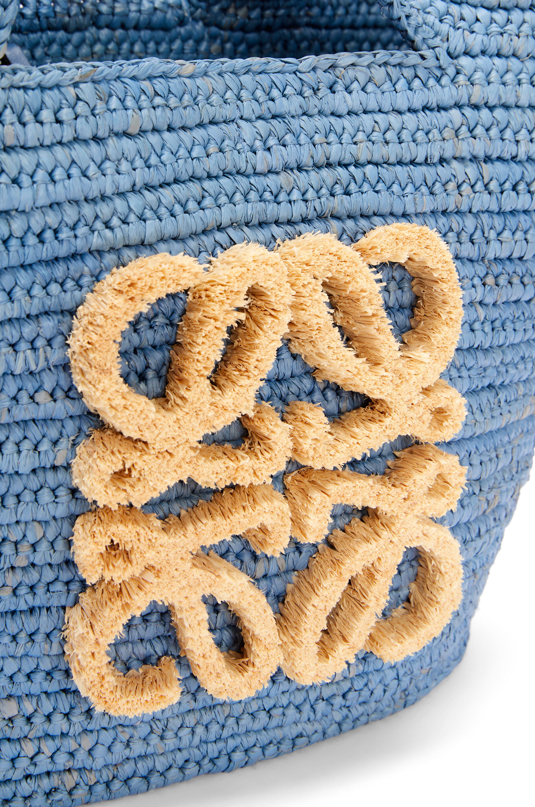 Bolso capazo Elephant pequeño en rafia Azul Denim LOEWE