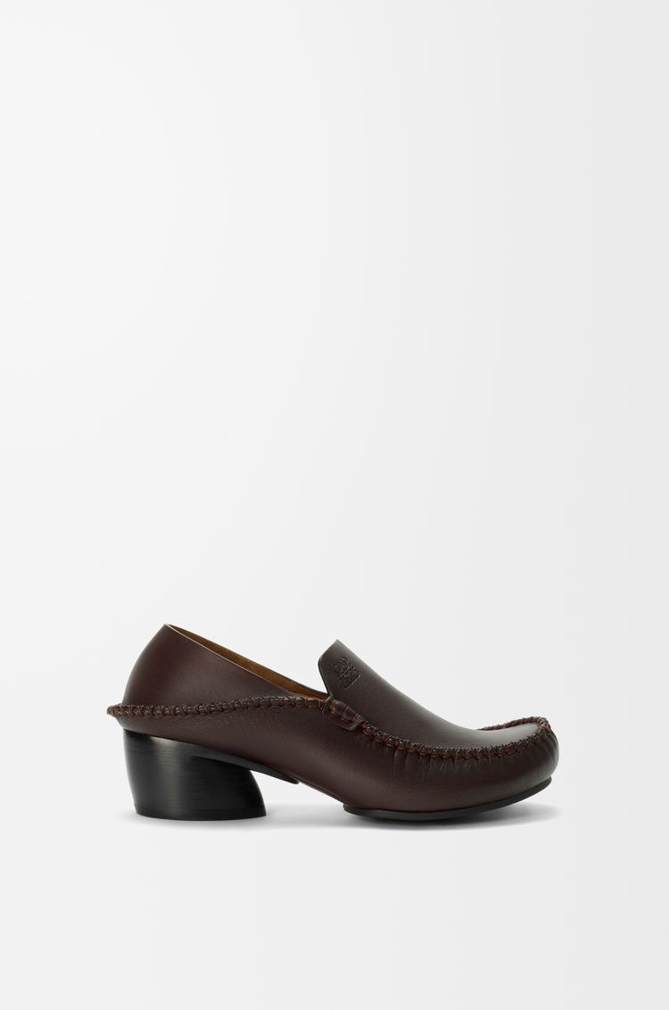 LOEWE Mocasín Oval en piel de ternera suave Marrón Oscuro