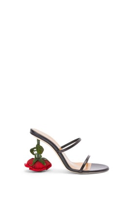 LOEWE Rose heel sandal in goatskin Black plp_rd