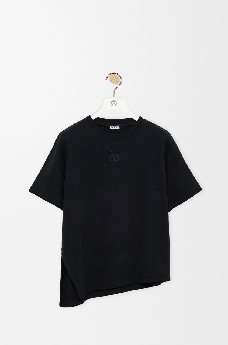 LOEWE Camiseta asimétrica en mezcla de algodón Negro