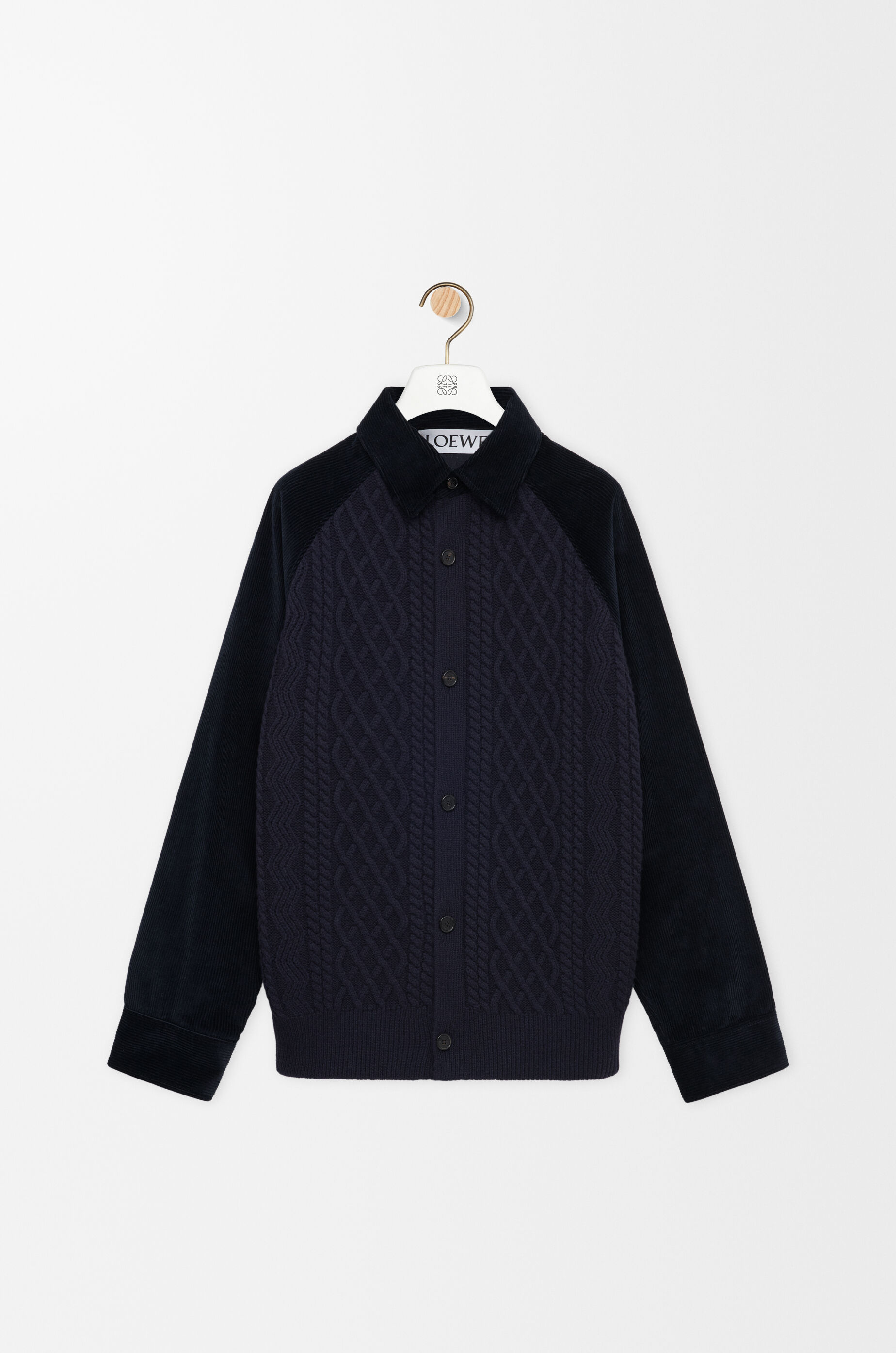 Hybrid overshirt in cotton and wool Blue - LOEWE