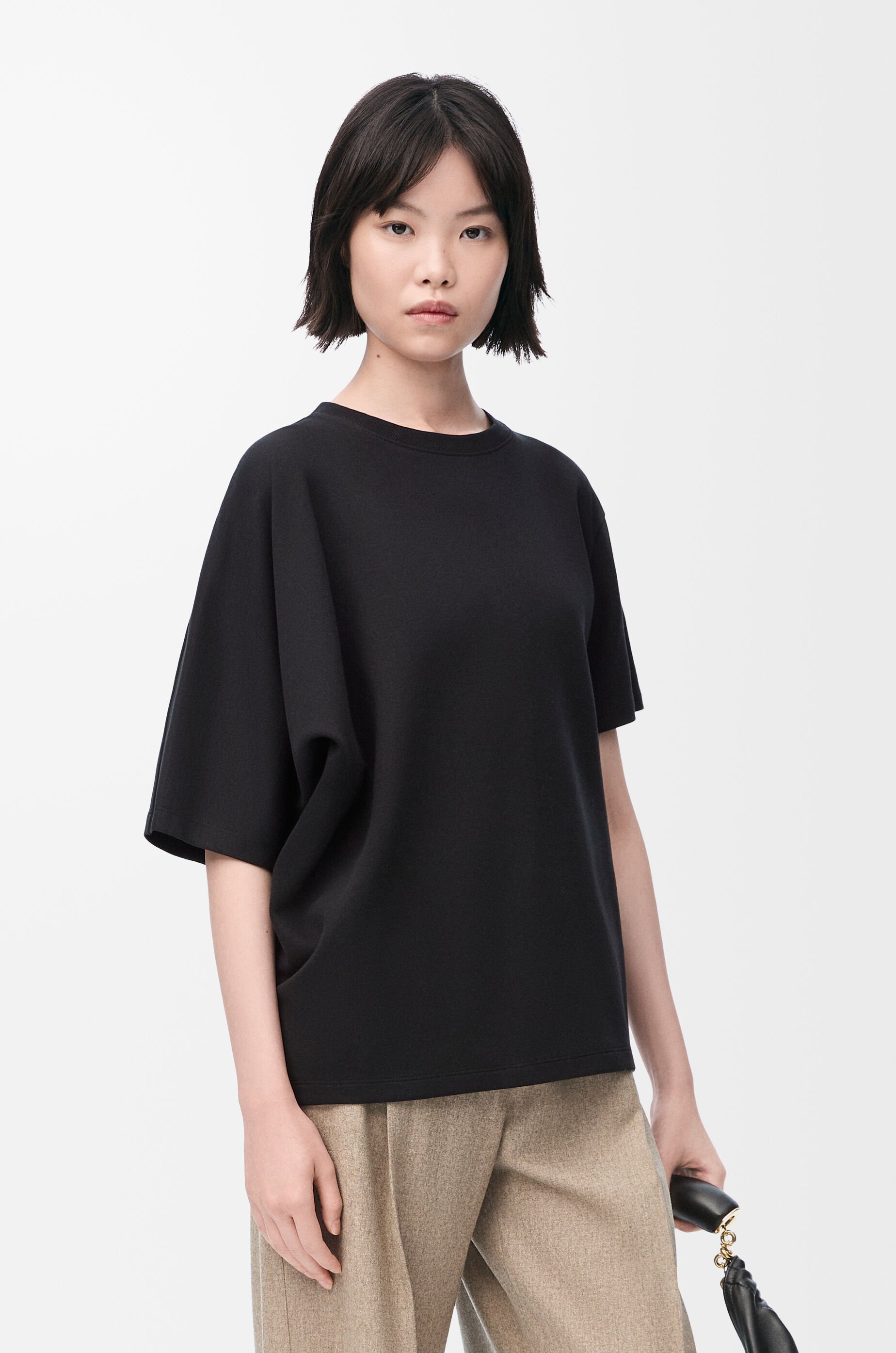 ドレープ Tシャツ(コットンブレンド) ブラック - LOEWE ドレープ Tシャツ(コットンブレンド) ブラック - LOEWE