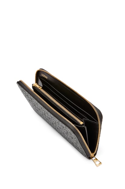 LOEWE Repeat zip around wallet in embossed silk calfskin Black plp_rd