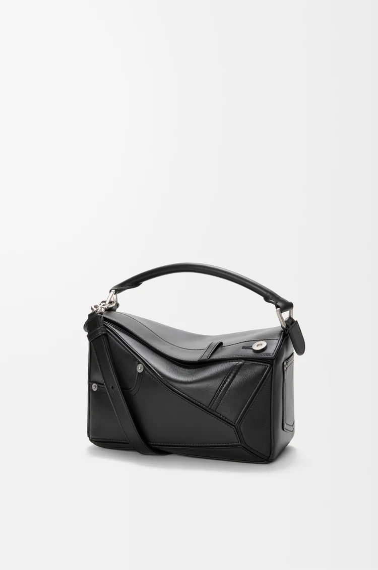 LOEWE Panta small Puzzle bag in shiny calfskin Black