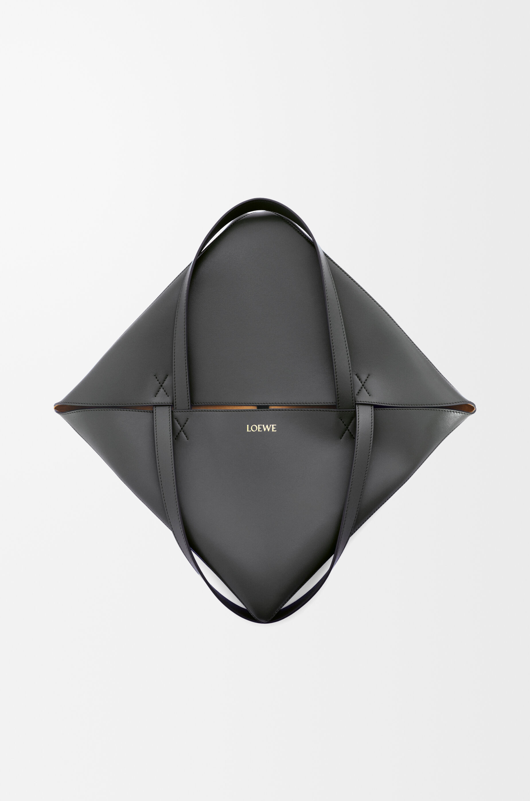 LOEWE Borsa Puzzle Fold Tote XL in pelle di vitello lucida Nero