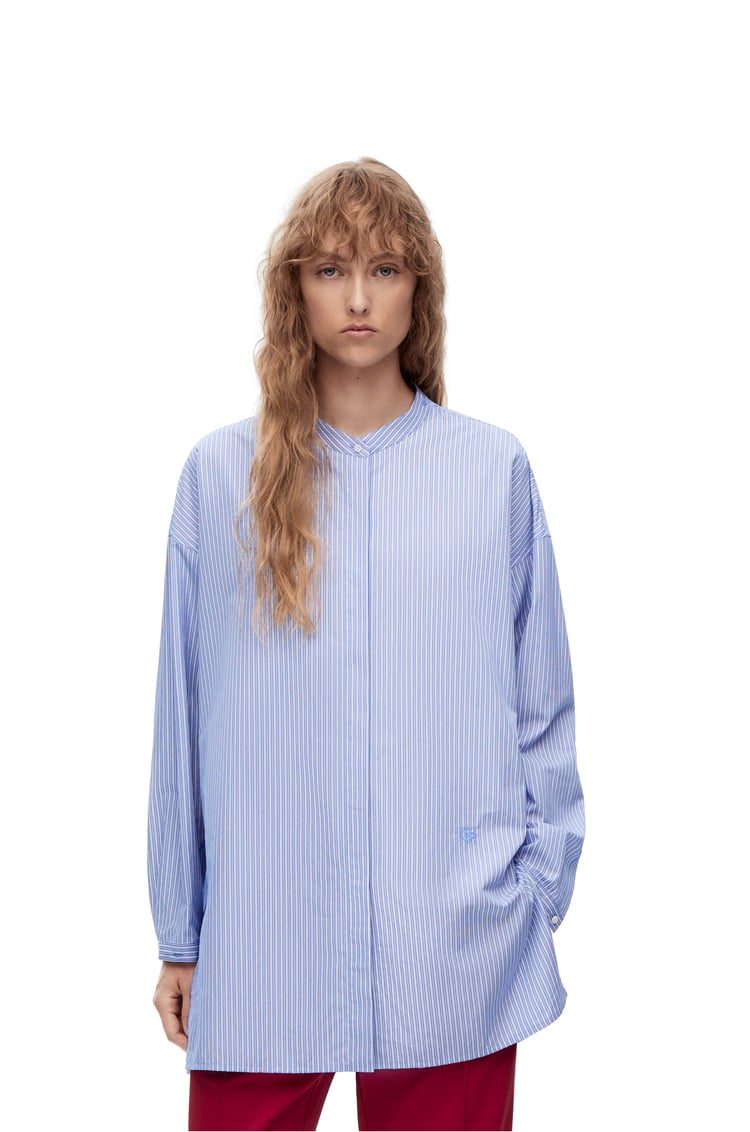 LOEWE Deconstructed shirt in striped cotton Blue/White