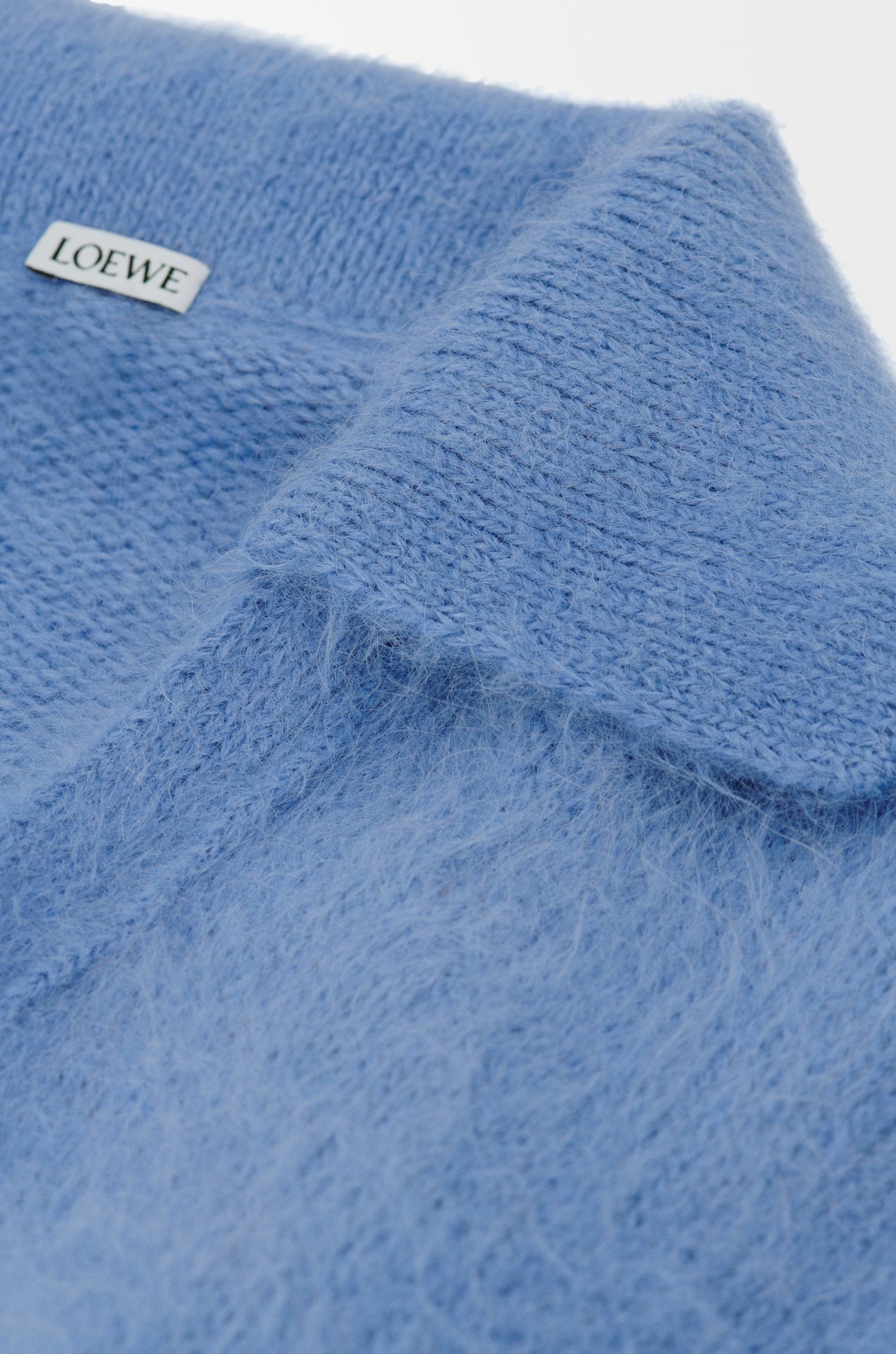 LOEWE 羊驼毛和羊毛混纺 Polo 毛衣 浅蓝色