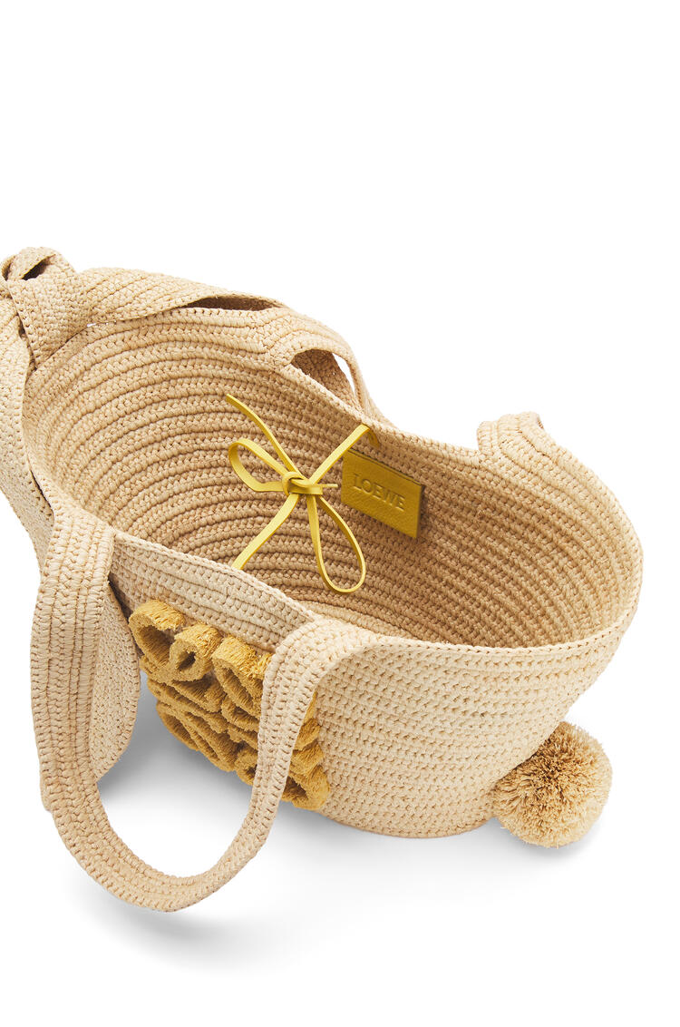 LOEWE Bolso Bunny Basket pequeño en rafia y piel de ternera Natural