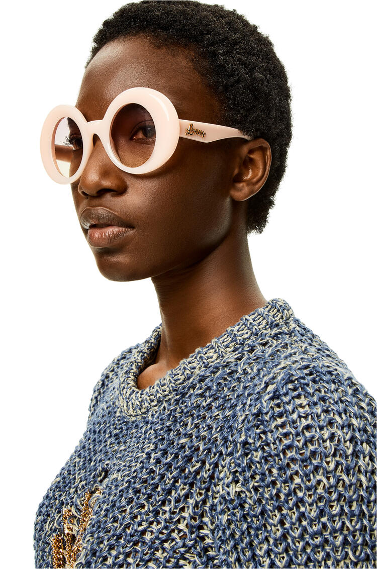 LOEWE Gafas de sol montura redondeada oversize en acetato Cotton Candy