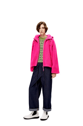LOEWE Zip jacket in fleece Fluo Pink plp_rd