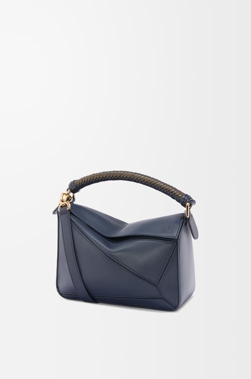 LOEWE Bolso Puzzle pequeño en piel de ternera Tinta Oscura/Caqui Oscuro plp_rd