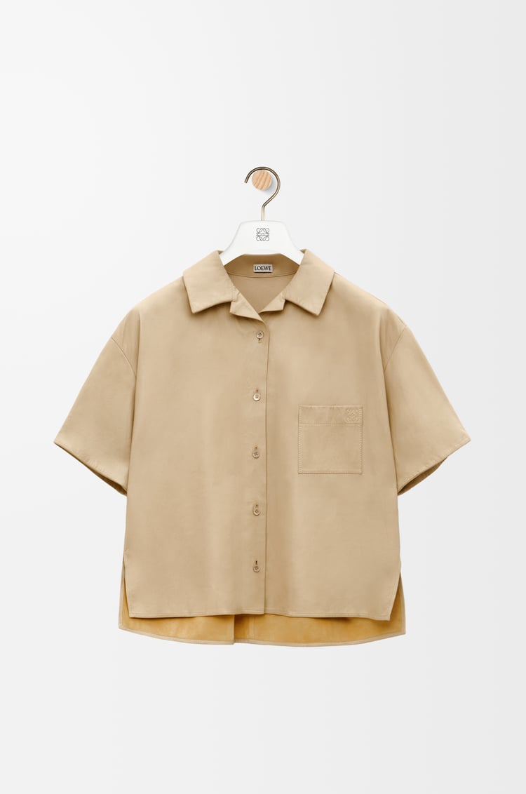 LOEWE Short sleeve shirt in nappa lambskin Vanilla