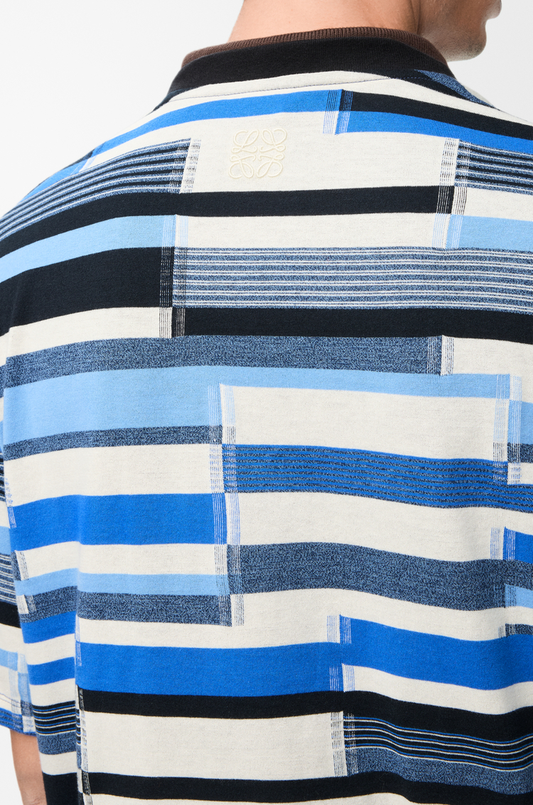 LOEWE 棉质宽松版型 T 恤 海军蓝/亚麻原色