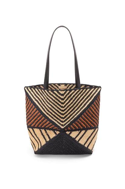 LOEWE Puzzle Fold Tote in raffia Natural/Honey Gold plp_rd