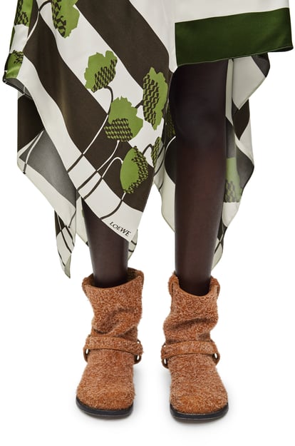 LOEWE Asymmetric skirt in silk White/Khaki Green/Multicolor plp_rd