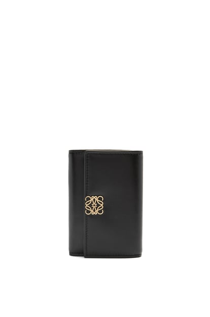LOEWE Puffer Anagram small vertical wallet in shiny nappa calfskin Black