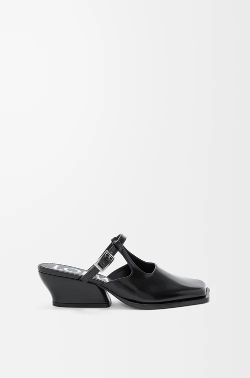 LOEWE Mule Onda en piel de ternera Negro