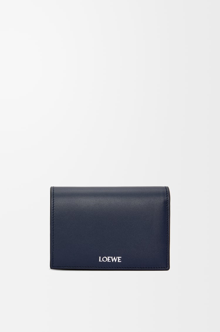 LOEWE Folded wallet in shiny nappa calfskin Deep Navy/Black