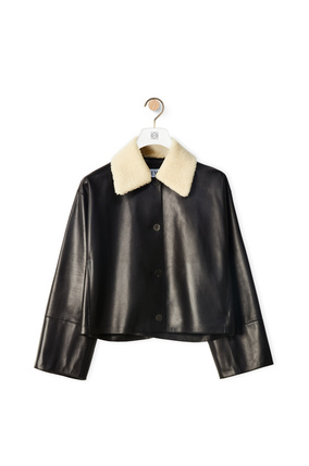 LOEWE Shearling collar jacket in nappa and shearling Black/Ivory plp_rd