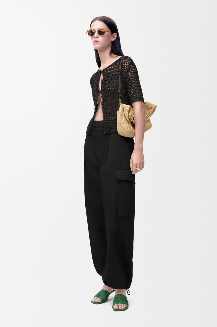 LOEWE Cargo trousers in cotton and silk Black