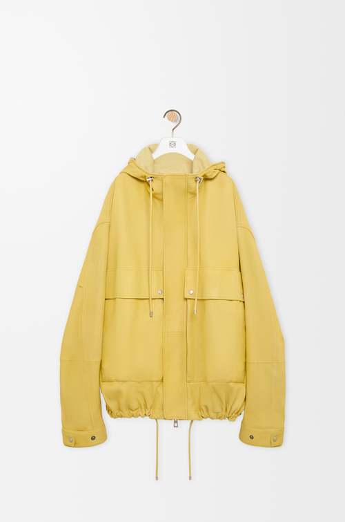 LOEWE Parka corta en piel napa de cordero Amarillo Claro