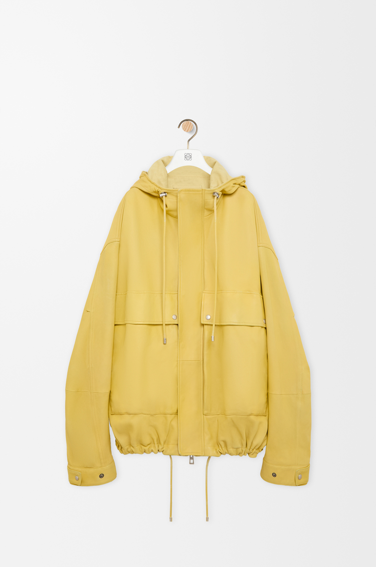 LOEWE Short parka in nappa lambskin Light Yellow