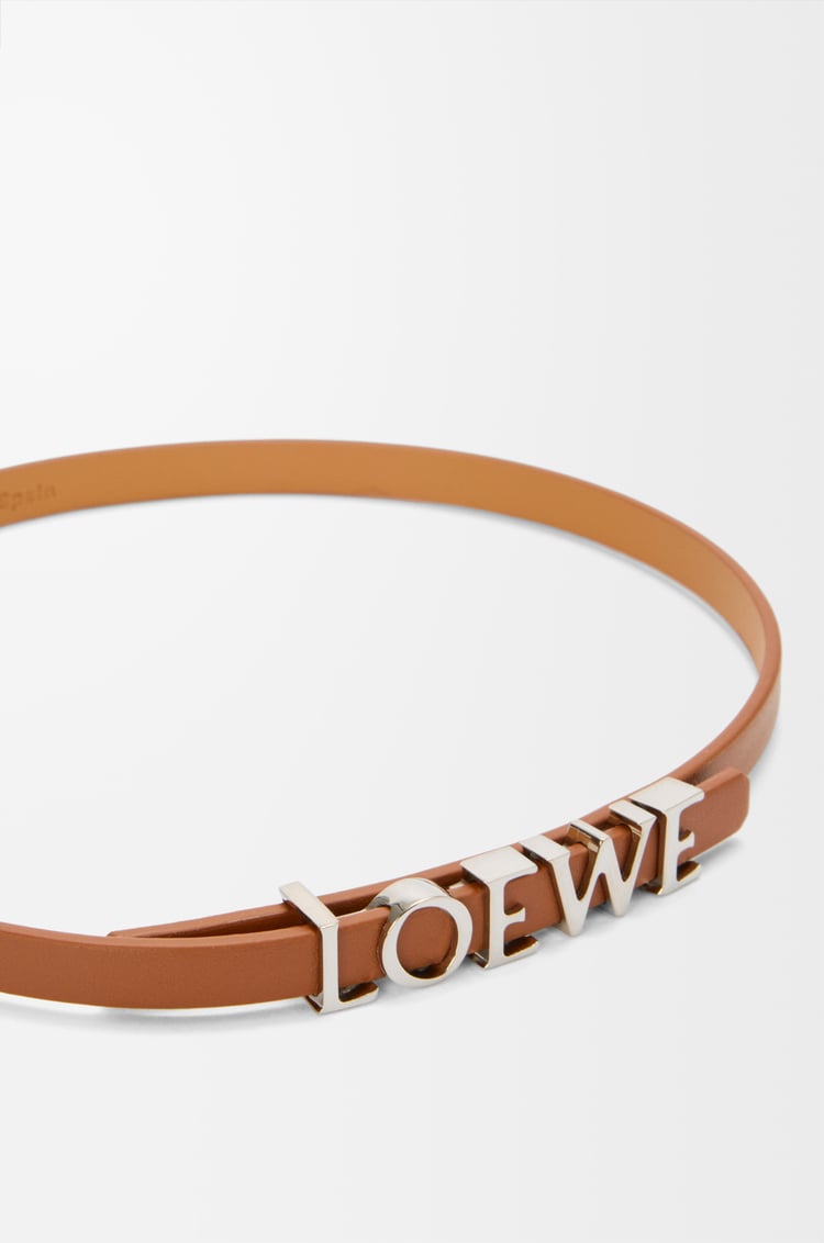 LOEWE LOEWE Armband aus Kalbsleder mit doppelter Wicklung Tan/Palladium