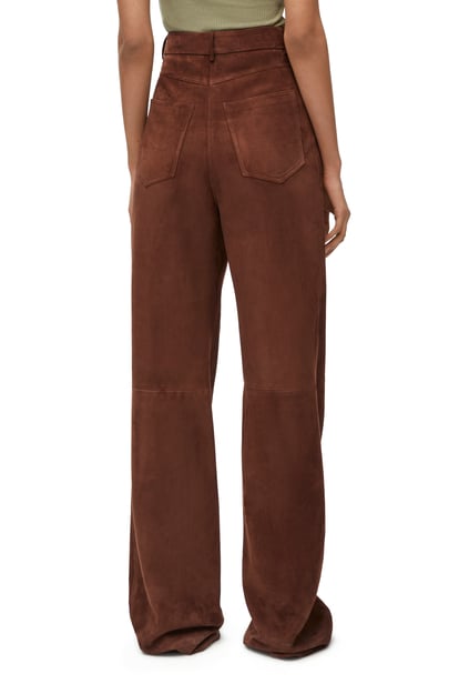 LOEWE Pantalon taille haute en cuir velours STONE plp_rd