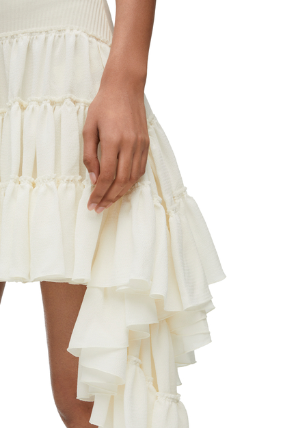 LOEWE Ruffled skirt in silk Off-white plp_rd