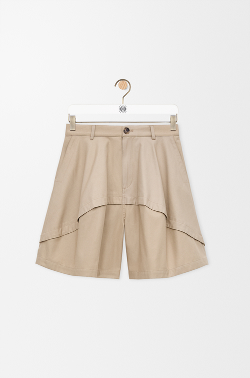 LOEWE Pantalón corto en algodón Beige