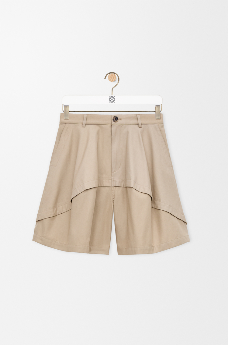 LOEWE Pantalón corto en algodón Beige