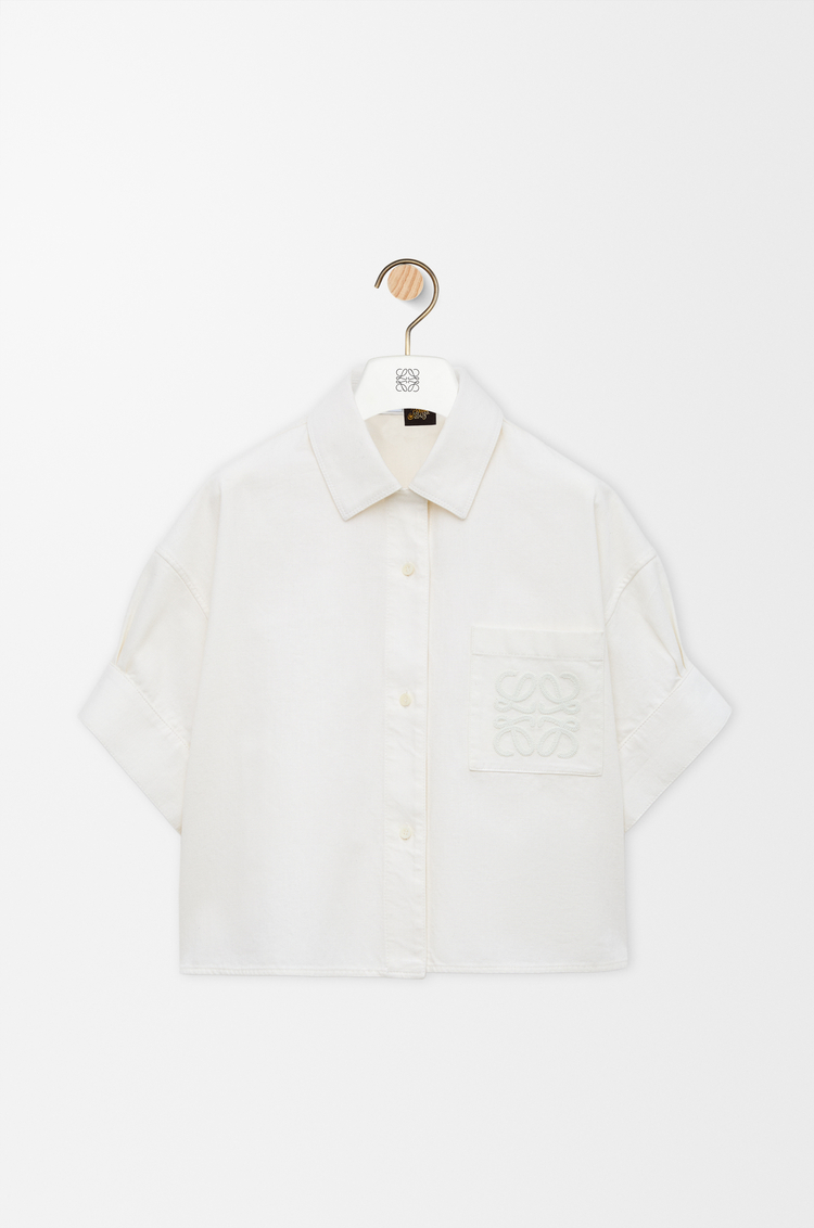 LOEWE Camicia a maniche corte in denim Bianco