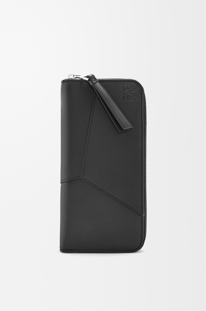 Puzzle zip around wallet in classic calfskin