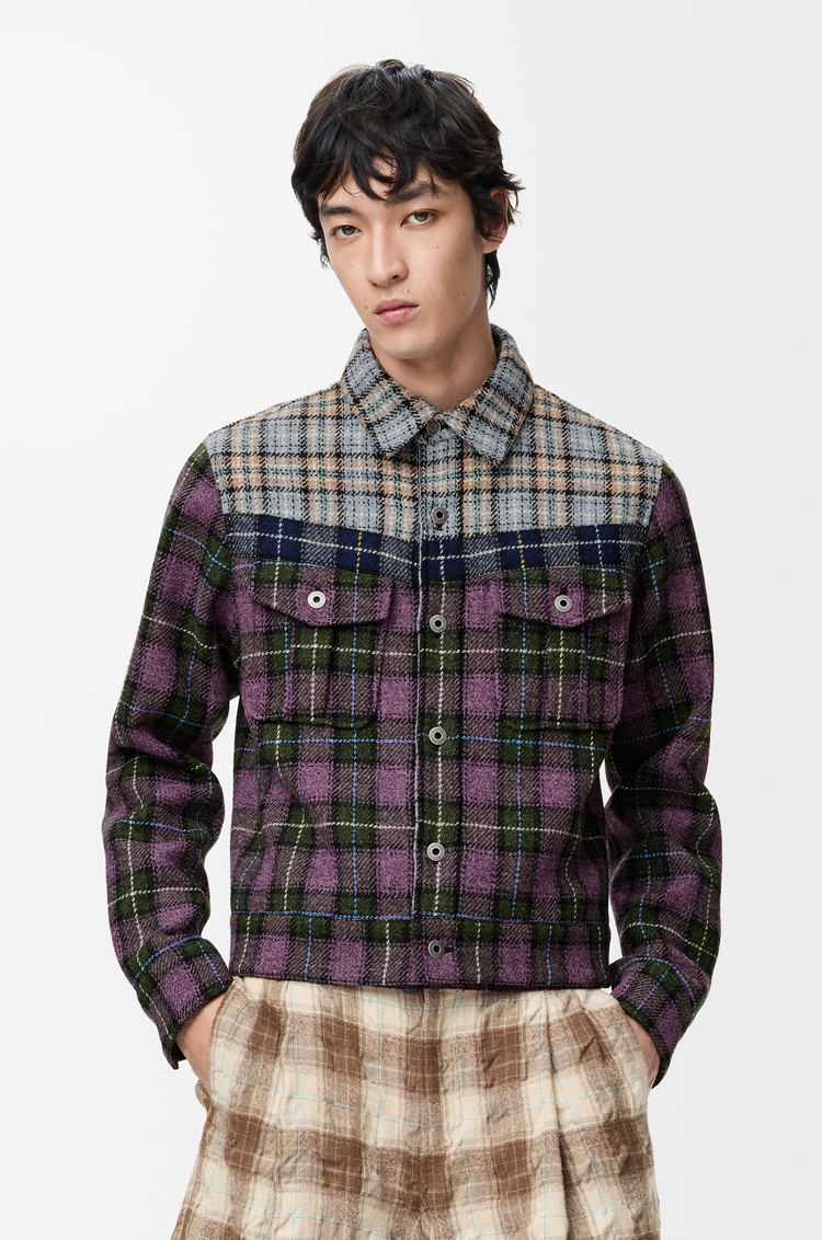 LOEWE Giacca trucker in lana Rosa/Blu